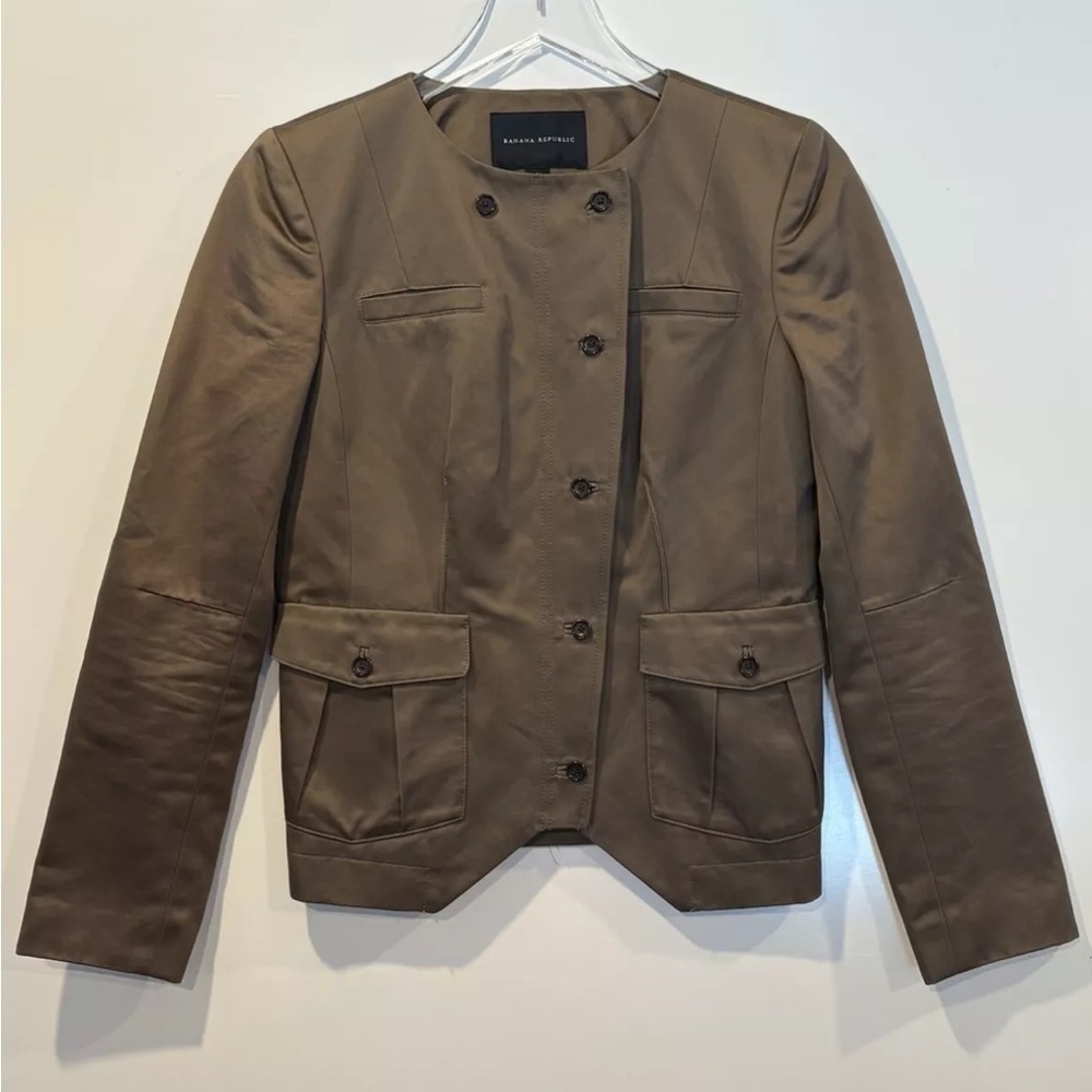 Banana‎ Republic Olive Green Blazer Jacket Career Size 4 (BR)